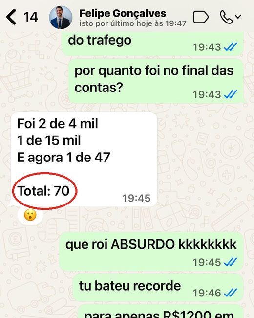 Depoimento Ozare: R$70 mil, R$1.200 de tráfego · Felipe Gonçalves