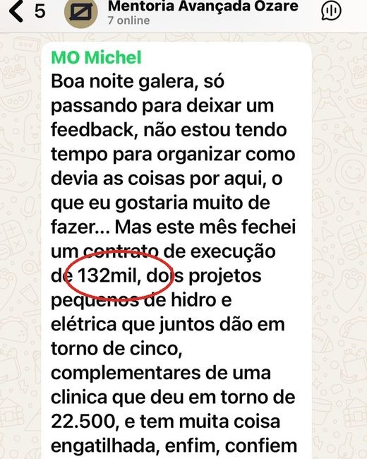 Depoimento Ozare: R$132 mil no mês · Eng. Michel